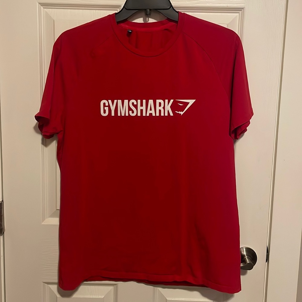 Mens large gymshark red shirt short sleeve